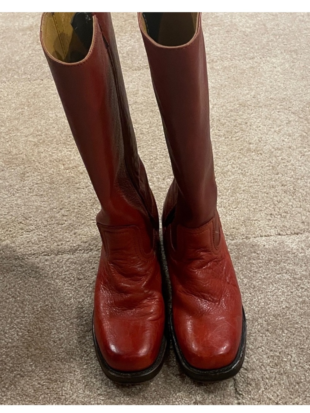 Red Frye Campus vintage boot